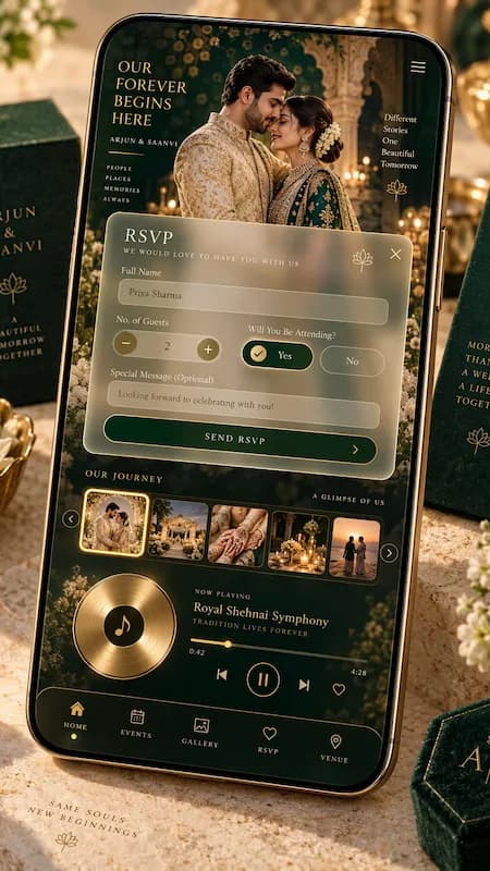 Interactive Elite wedding website preview